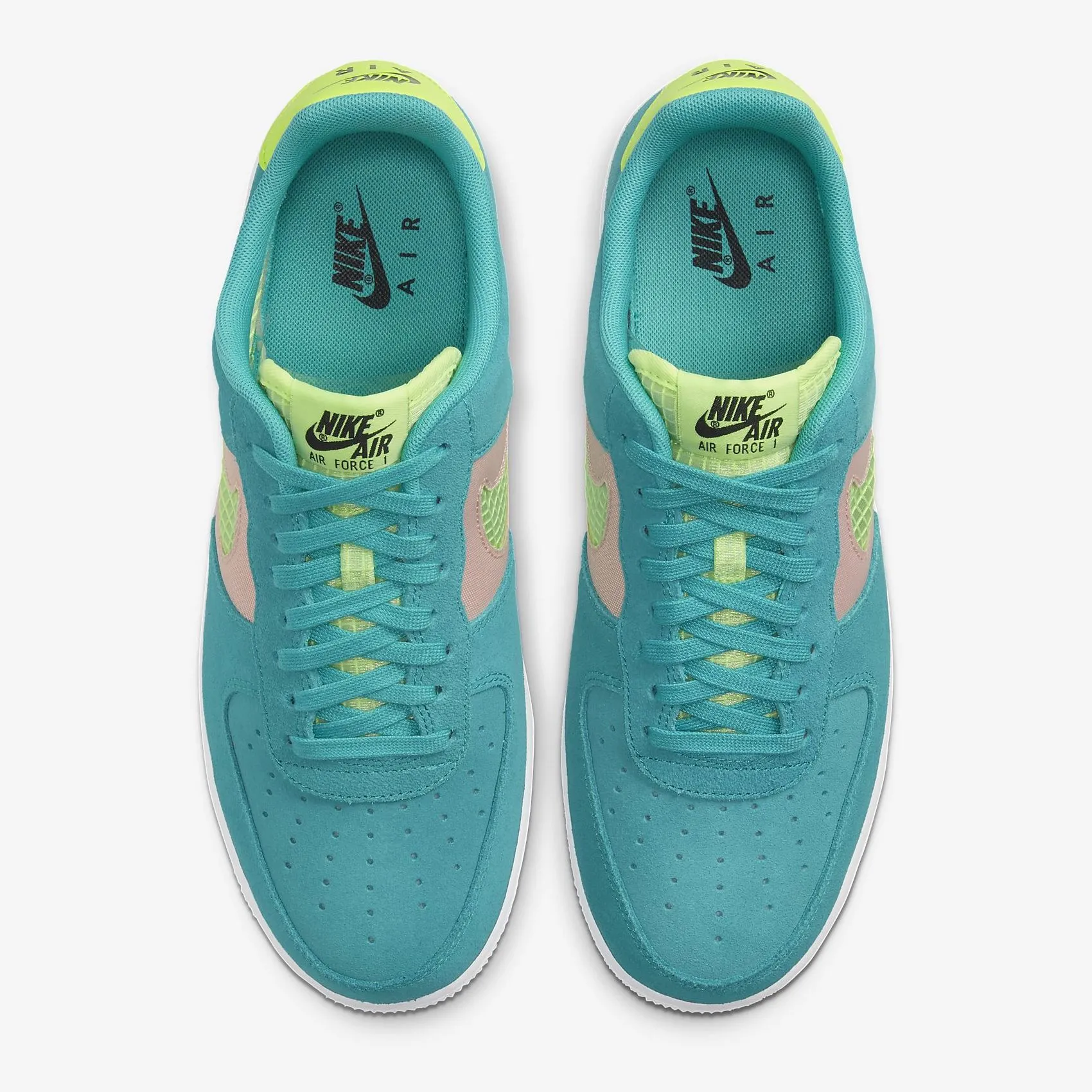Men's Nike Air Force 1 '07 LV8 (Oracle Aqua/Washed Coral/White/Ghost Green)(CK4383-300)