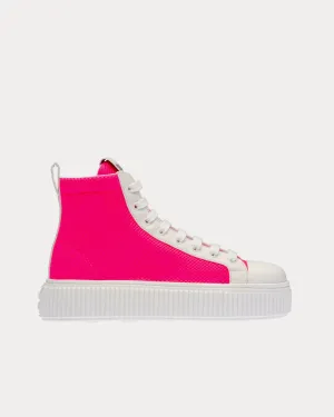 Mesh Flatform Fluo Pink High Top Sneakers