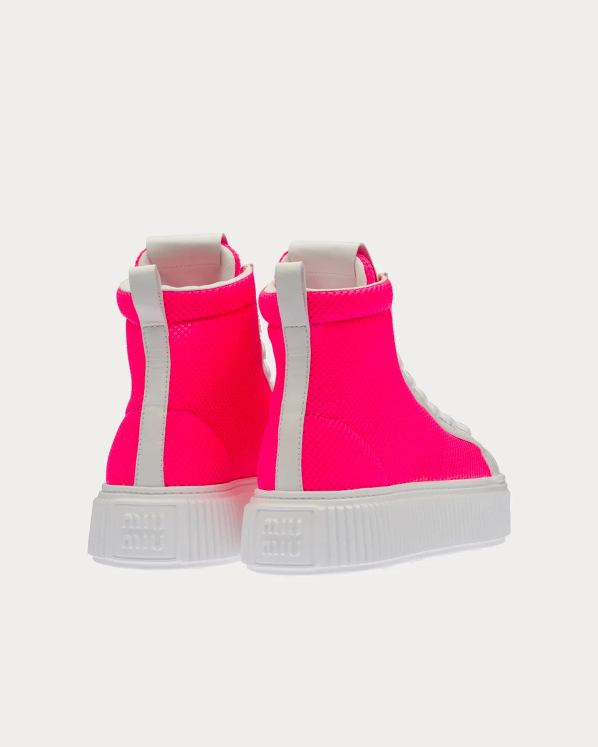 Mesh Flatform Fluo Pink High Top Sneakers