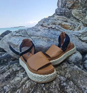 Milk Tea camel leather sandals