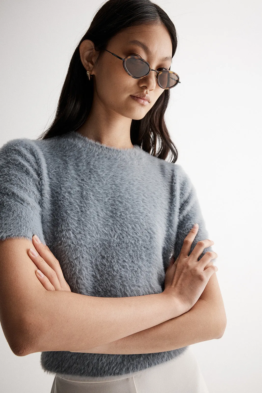 Mochi Knit Tee Dove Blue