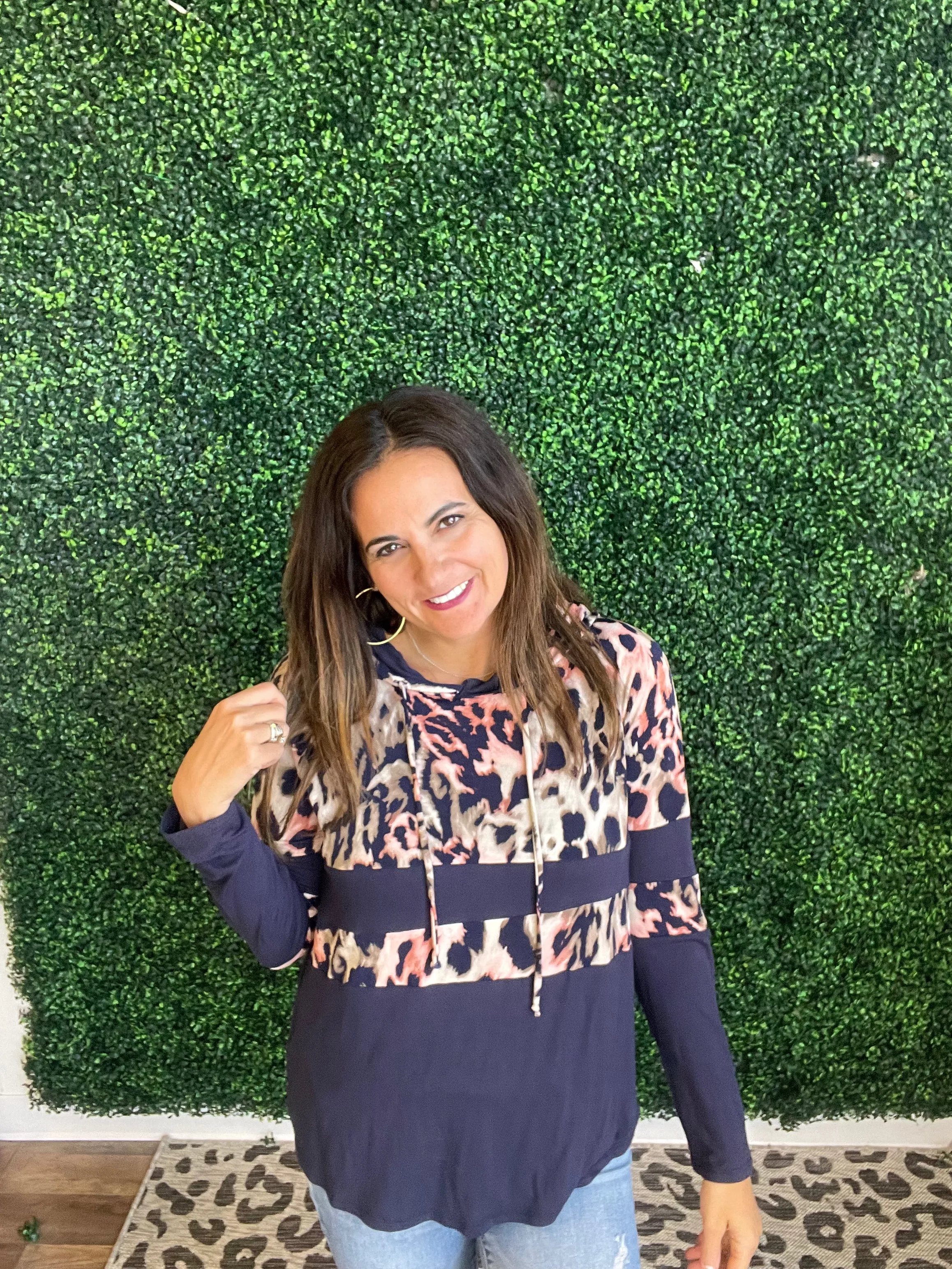 Navy Spotted Fun Hoodie