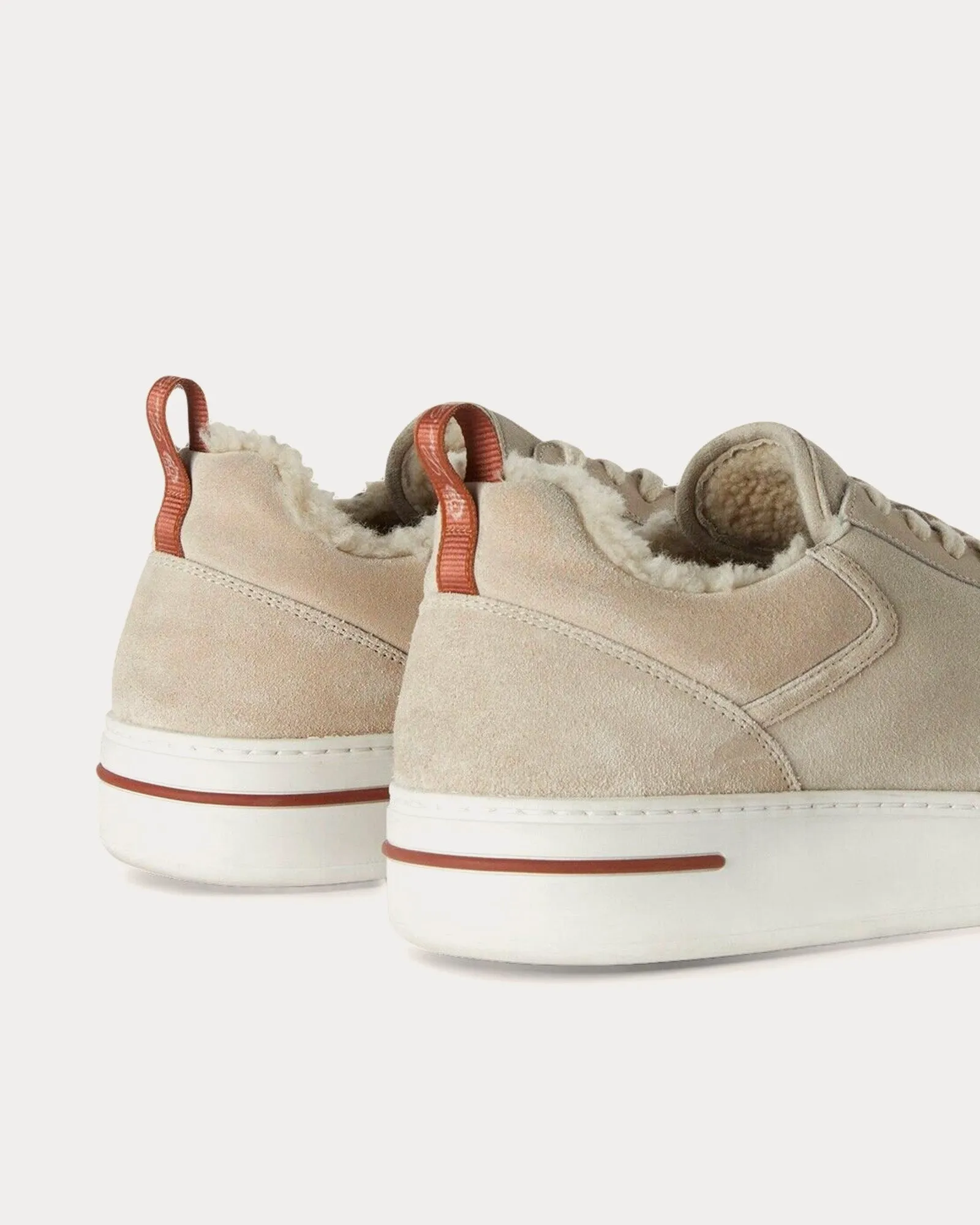 Newport Suede Calf Split Milky White Low Top Sneakers