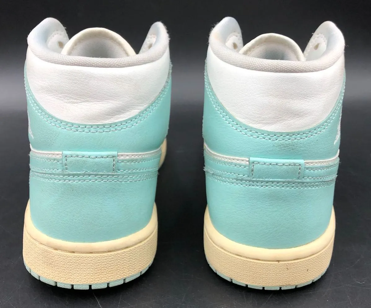 Nike Jordan 1 Mid 'Light Dew' Women's White/Sky Blue Sneakers - Size 7.5 ( COA)