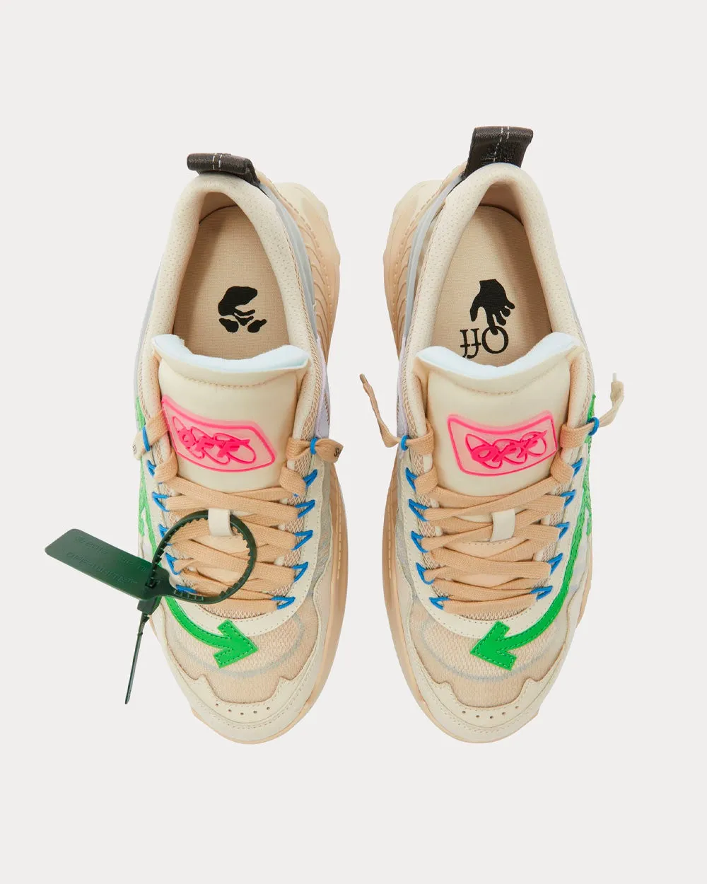 Odsy-2000 Beige / Green Low Top Sneakers