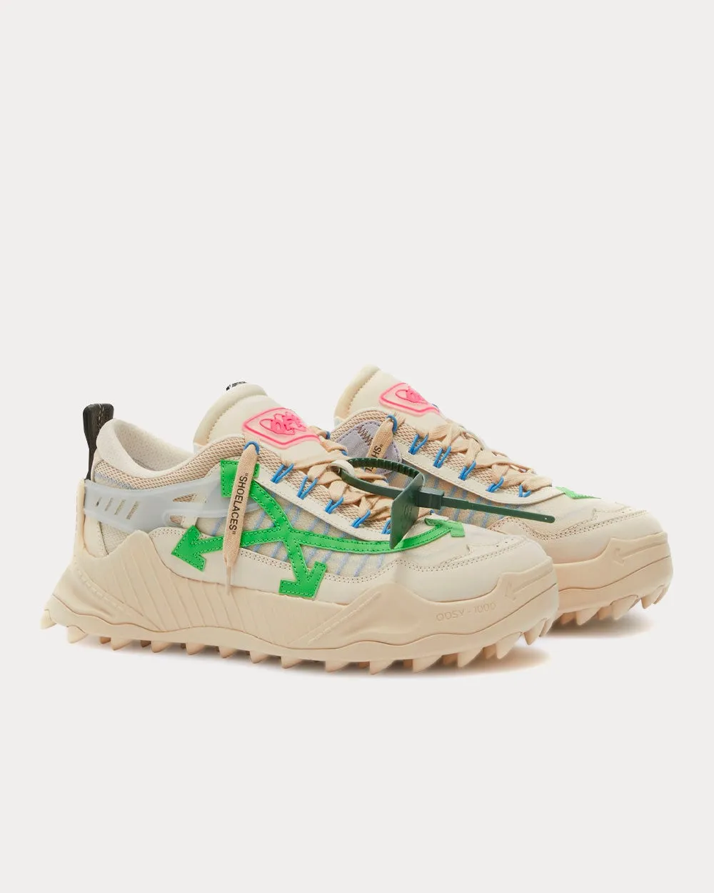 Odsy-2000 Beige / Green Low Top Sneakers