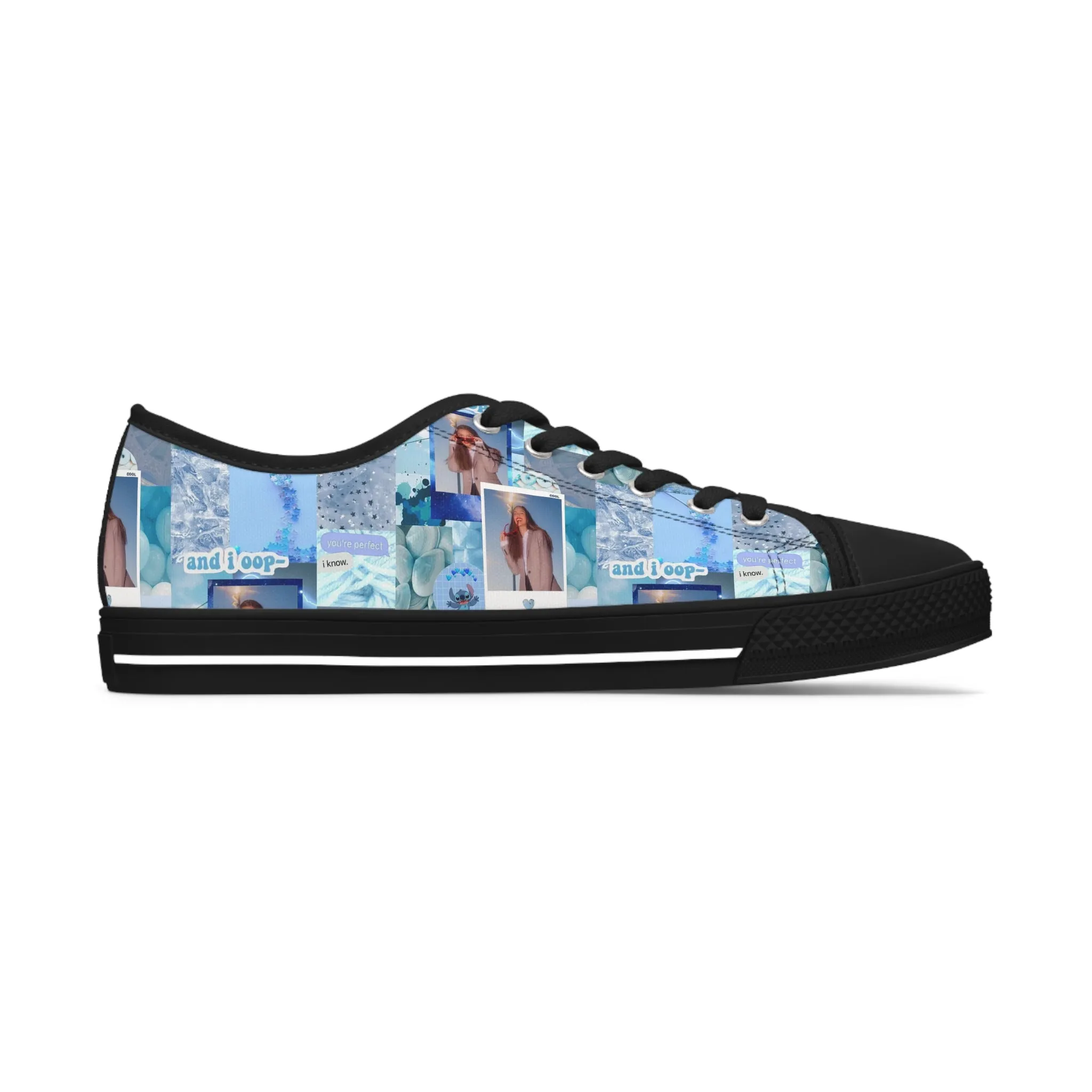 Olivia Rodrigo Light Blue Aesthetic Collage Women's Low Top Sneakers