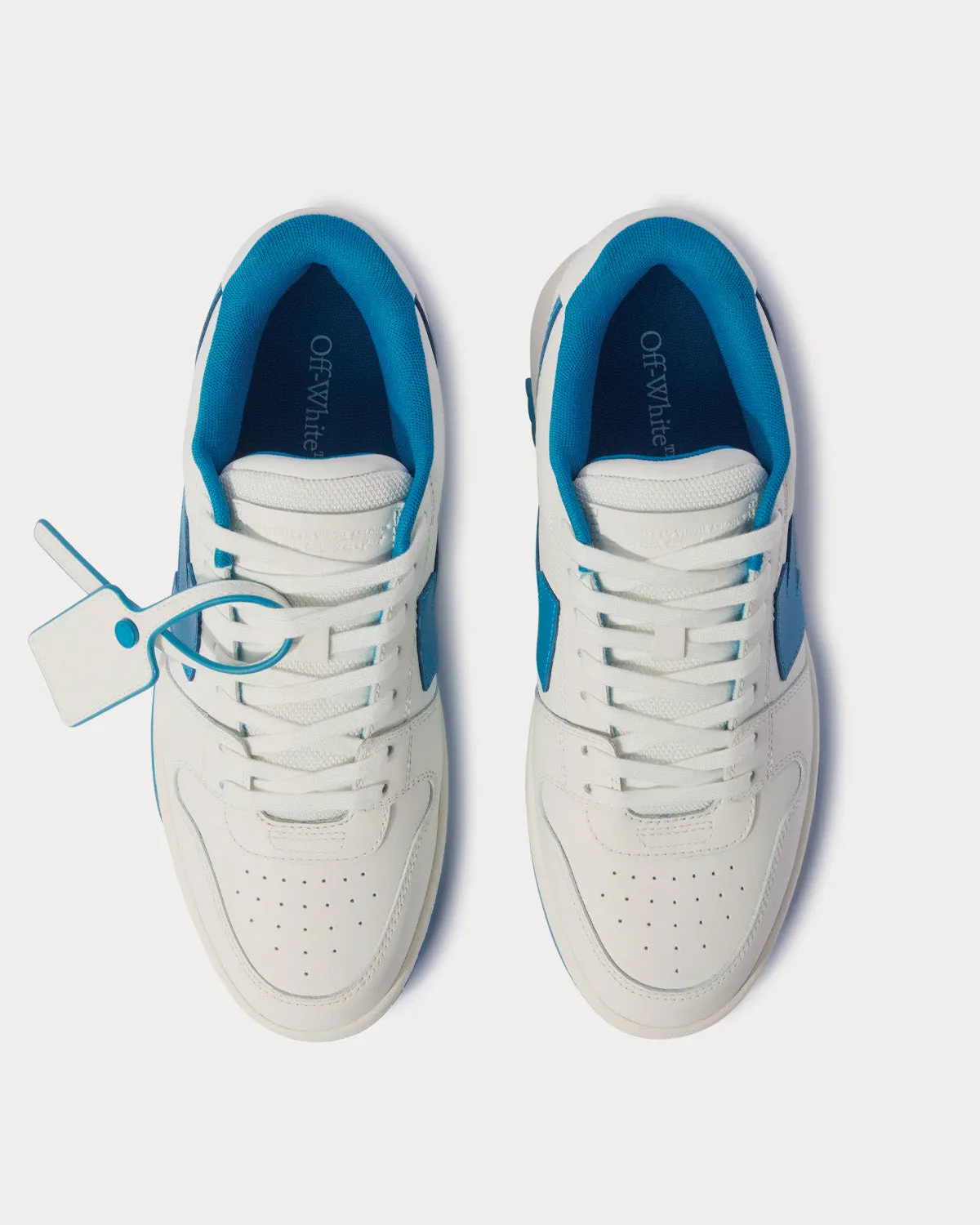 Out Of Office Calf Leather White / Light Blue Low Top Sneakers
