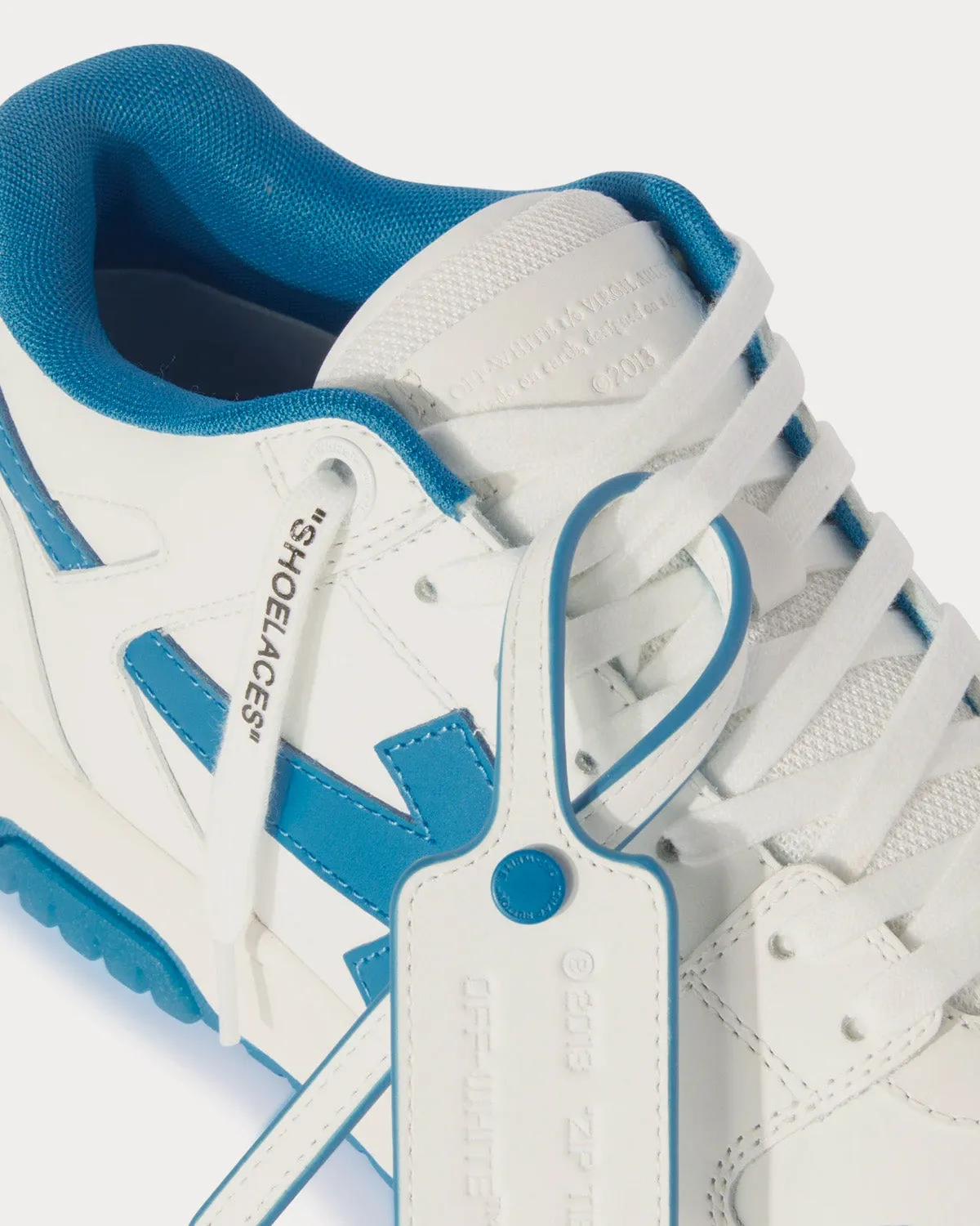 Out Of Office Calf Leather White / Light Blue Low Top Sneakers