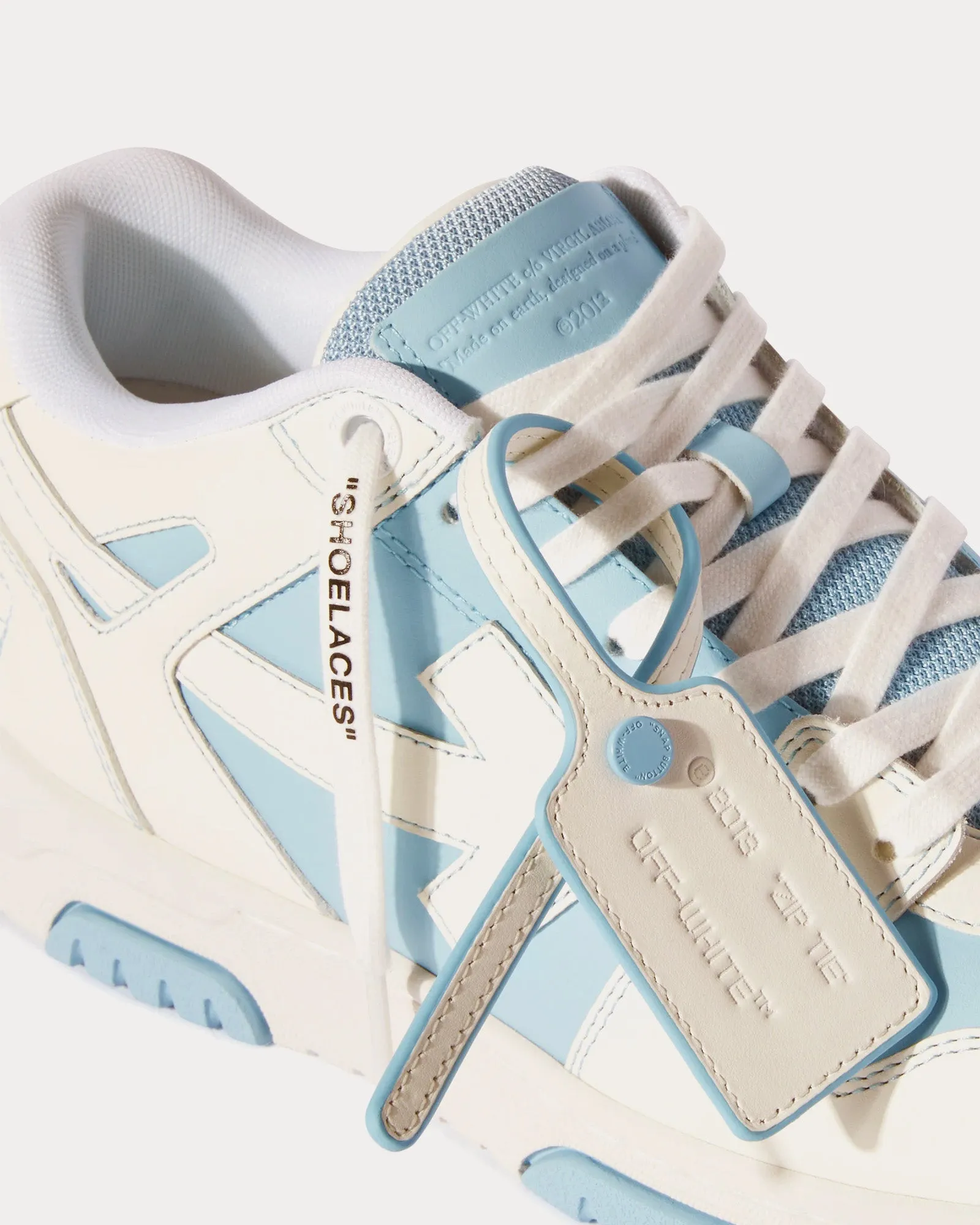 Out Of Office Leather White / Light Blue Low Top Sneakers