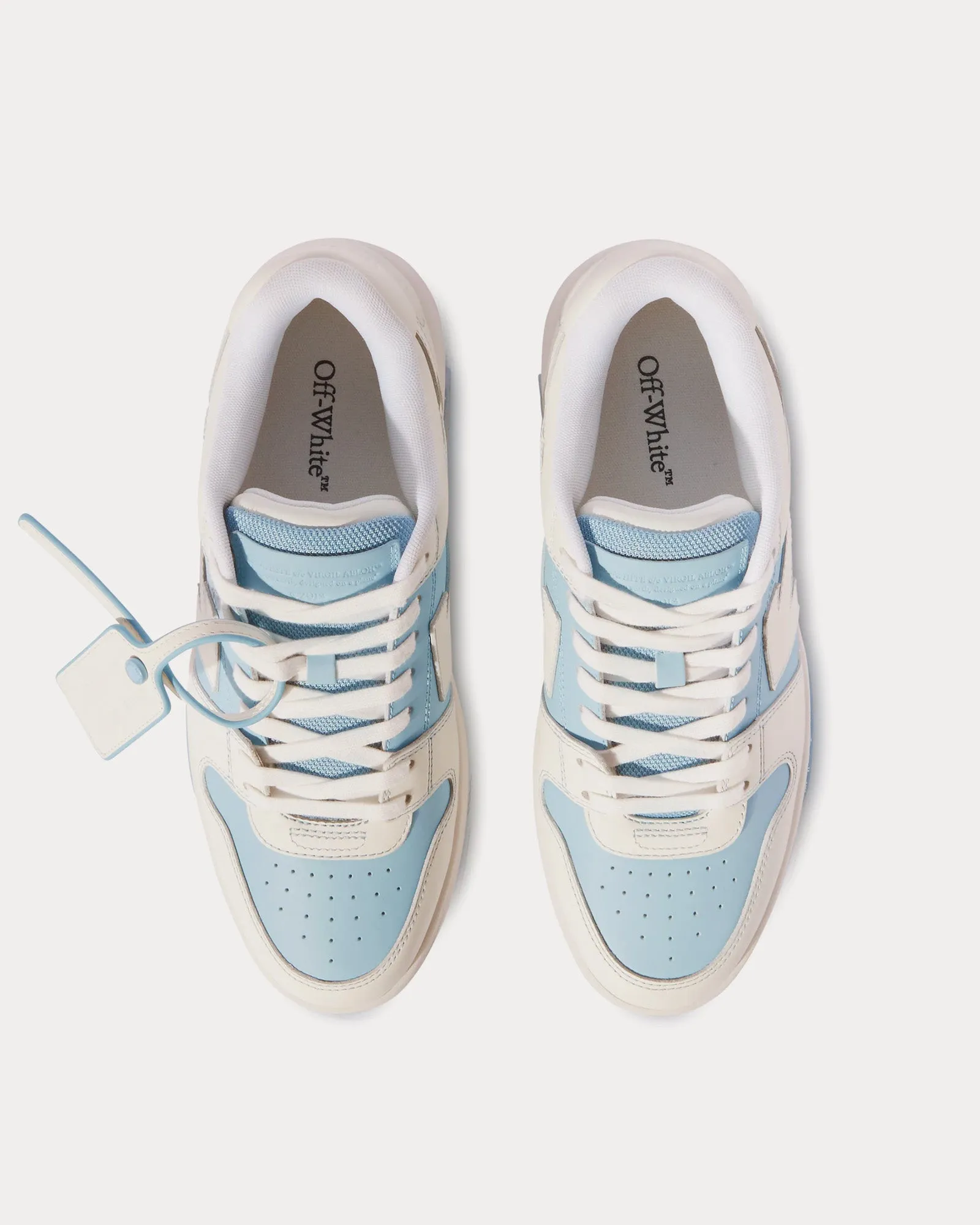 Out Of Office Leather White / Light Blue Low Top Sneakers