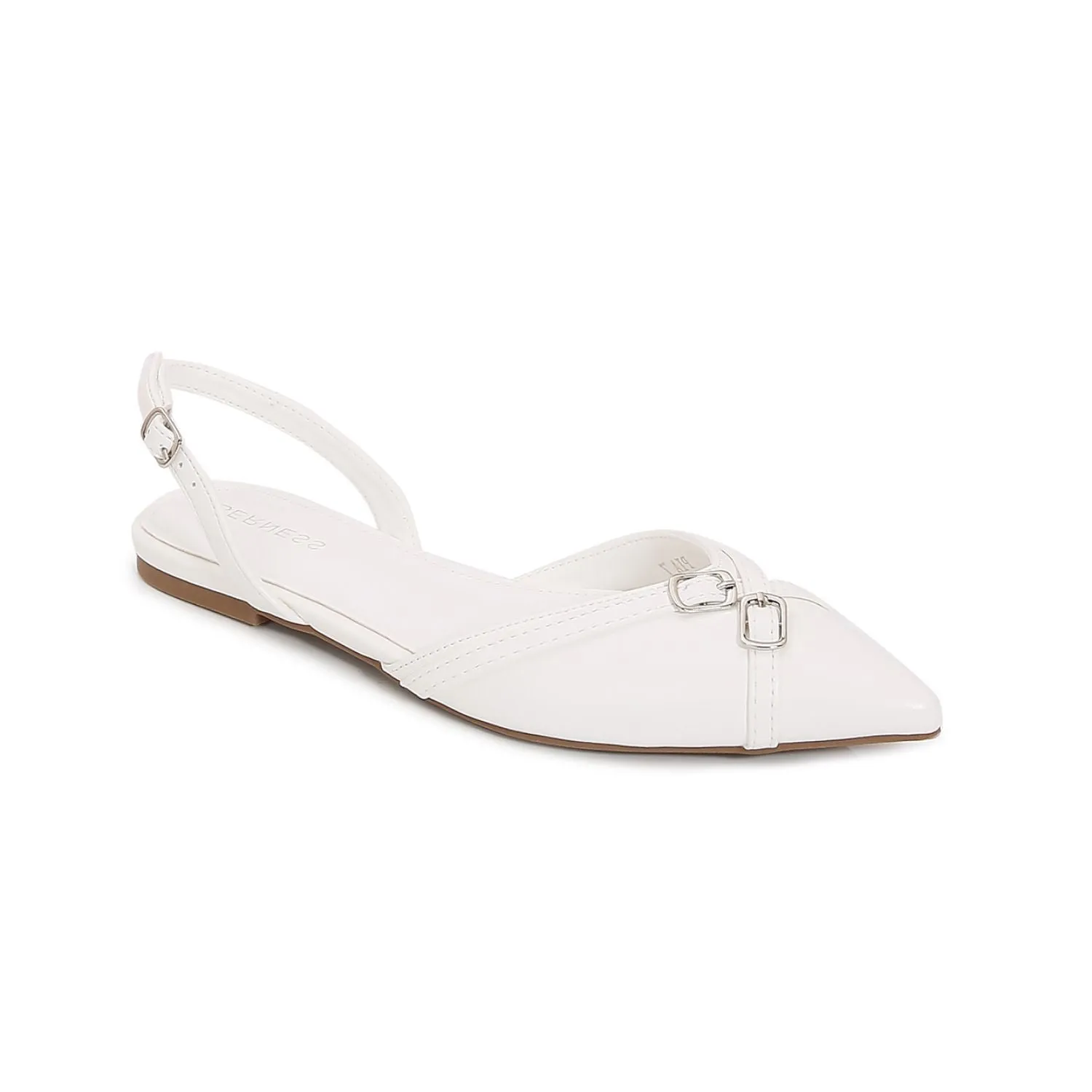 Pia Sleek Buckled Slingback Pointed Flat