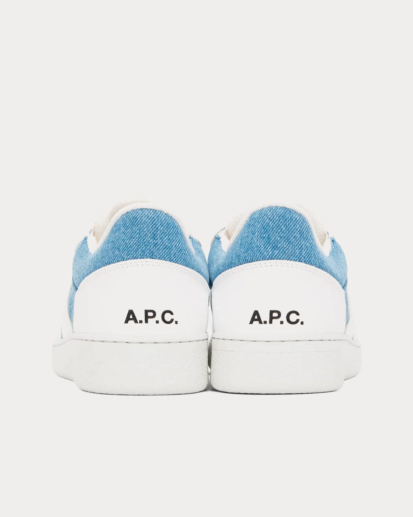 Plain White / Light Blue Low Top Sneakers