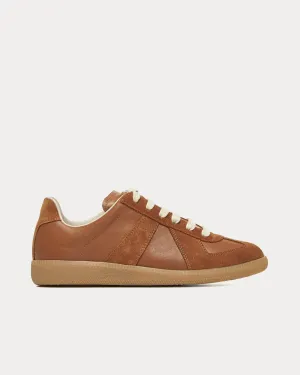 Replica Leather & Suede Light Brown Low Top Sneakers