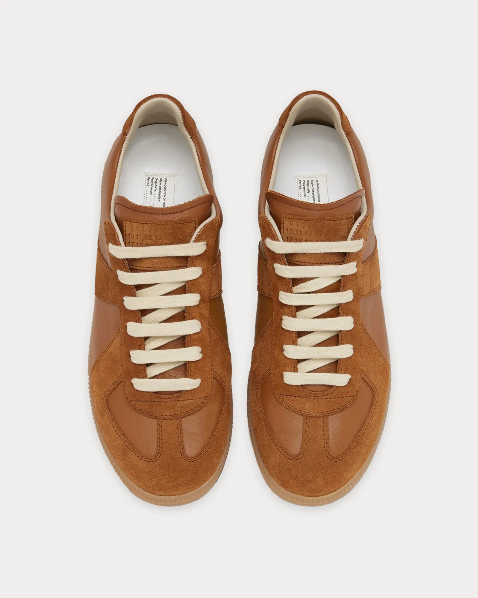 Replica Leather & Suede Light Brown Low Top Sneakers
