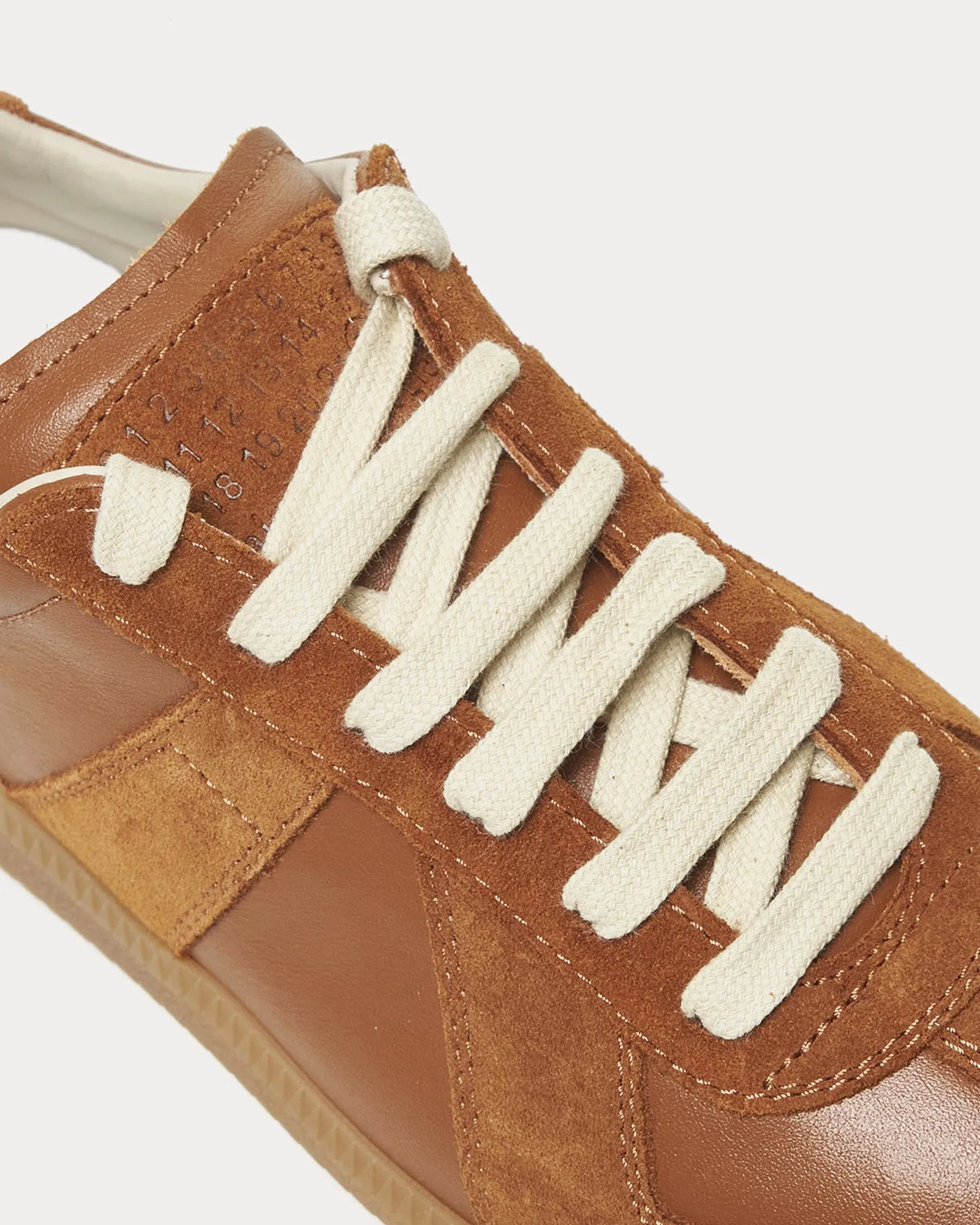Replica Leather & Suede Light Brown Low Top Sneakers
