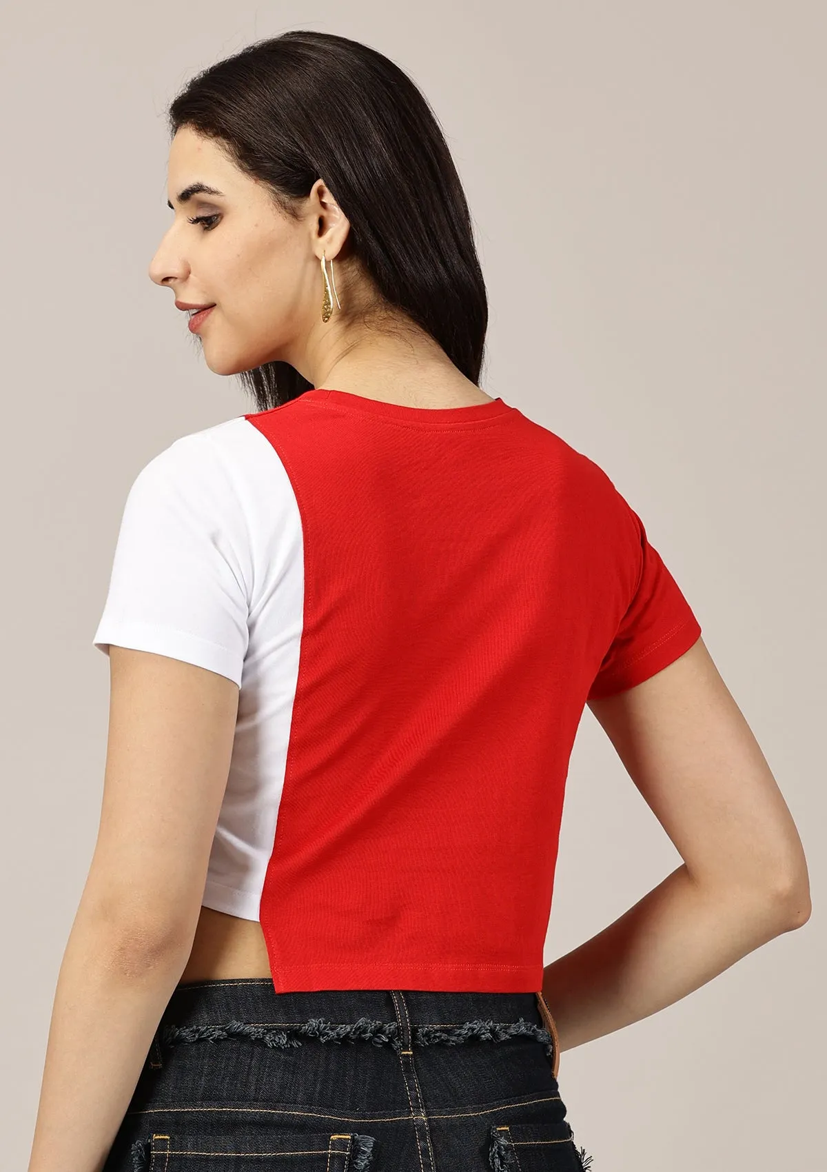 Reversible Sequin Colour blocked T-shirt