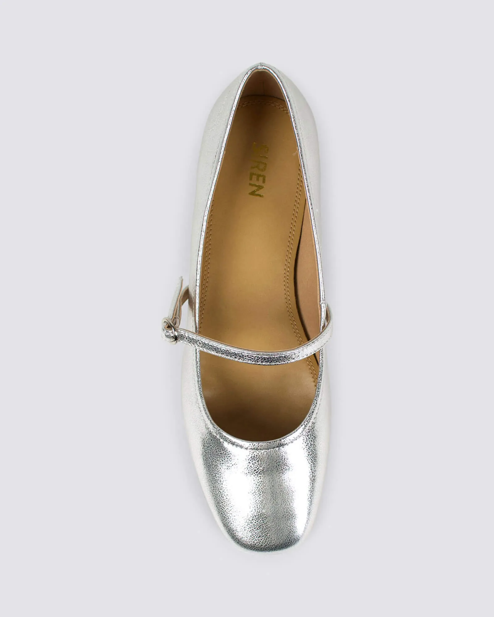 REY BALLET FLATS SILVER METALLIC LEATHER