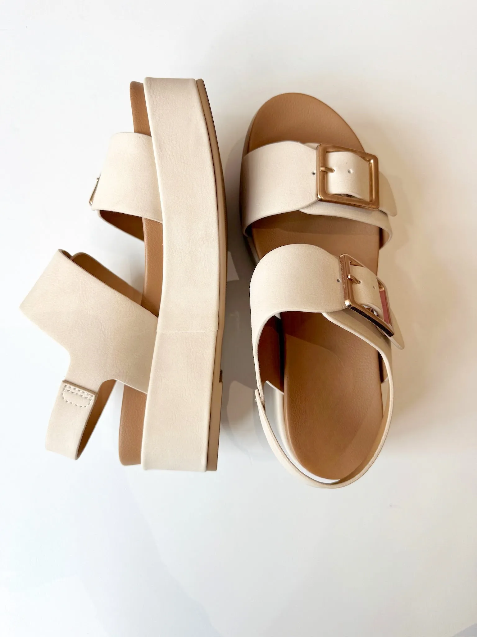 Rhonda Cream Platform Wedges