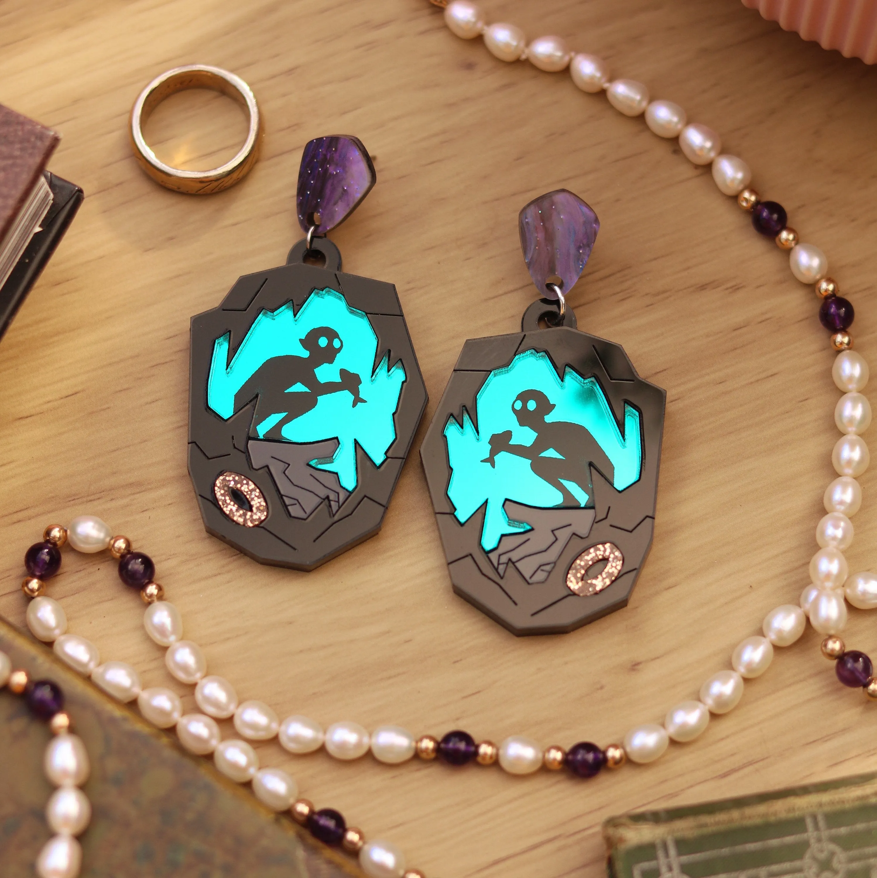 Riddles in the Dark Acrylic Earrings