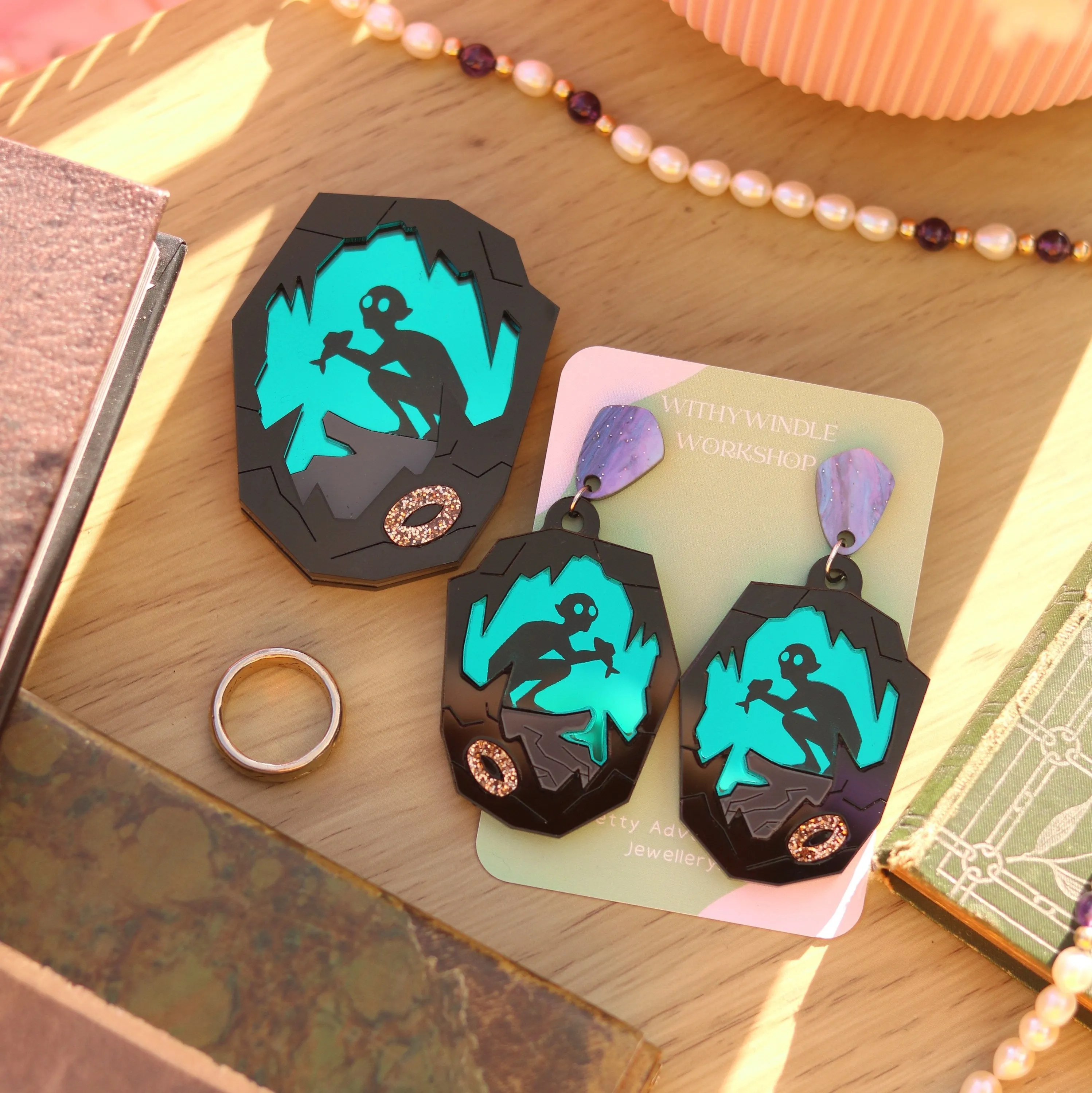 Riddles in the Dark Acrylic Earrings