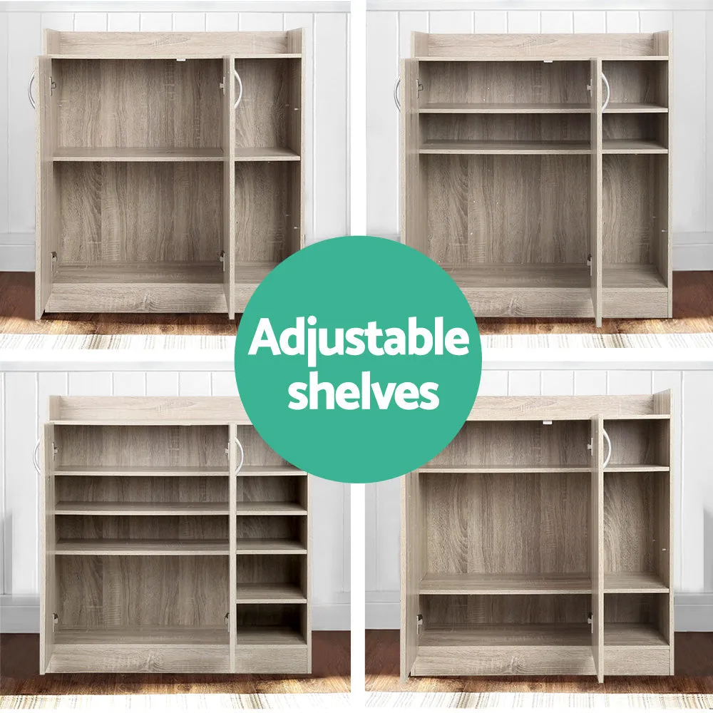 Shoe Cabinet 2 Doors Storage Cupboard - Wood