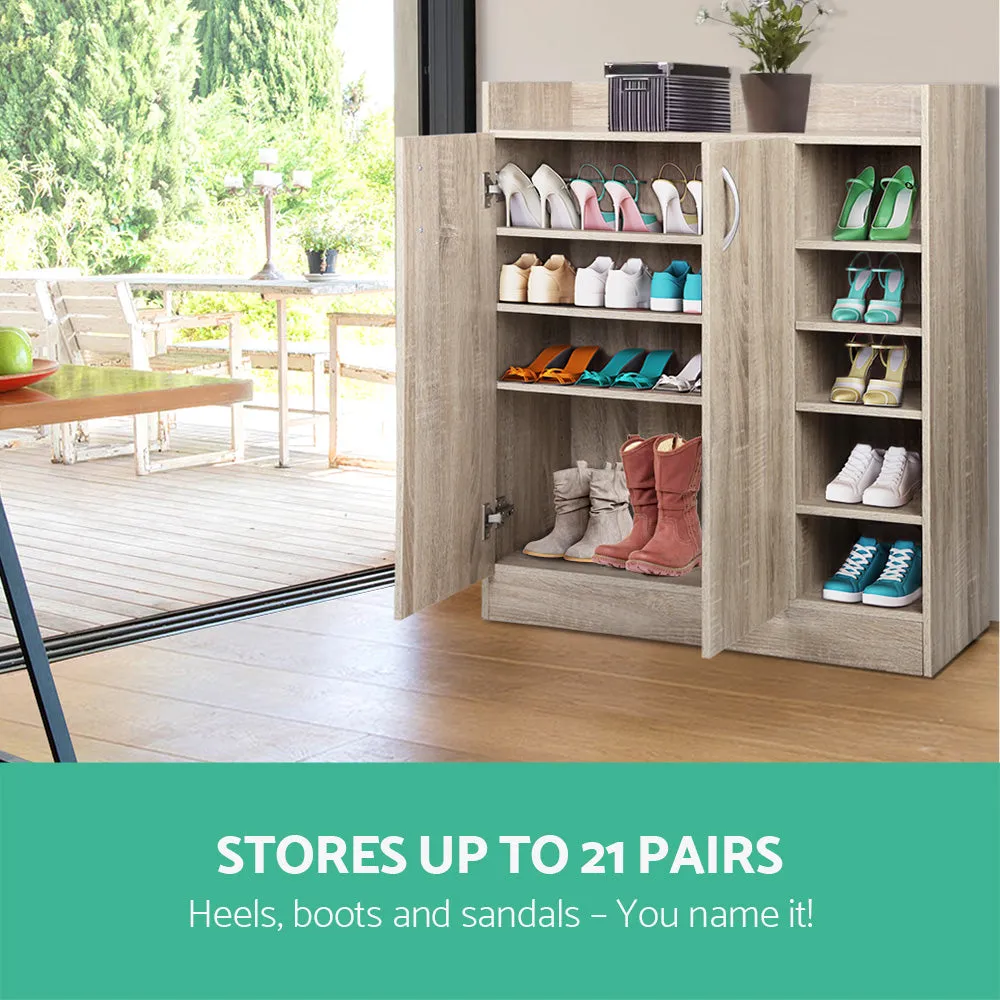 Shoe Cabinet 2 Doors Storage Cupboard - Wood