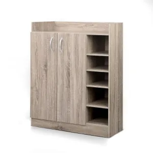 Shoe Cabinet 2 Doors Storage Cupboard - Wood
