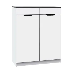 Shoe Cabinet High Gloss Shoes Storage Rack Organizer - White