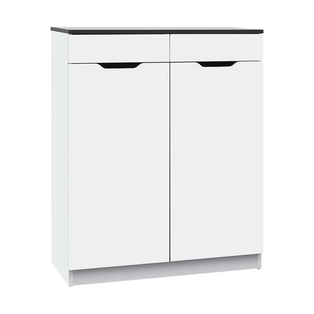 Shoe Cabinet High Gloss Shoes Storage Rack Organizer - White