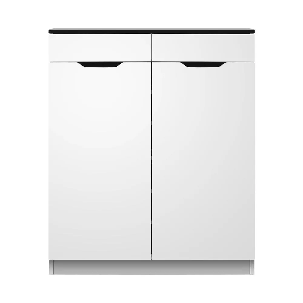 Shoe Cabinet High Gloss Shoes Storage Rack Organizer - White
