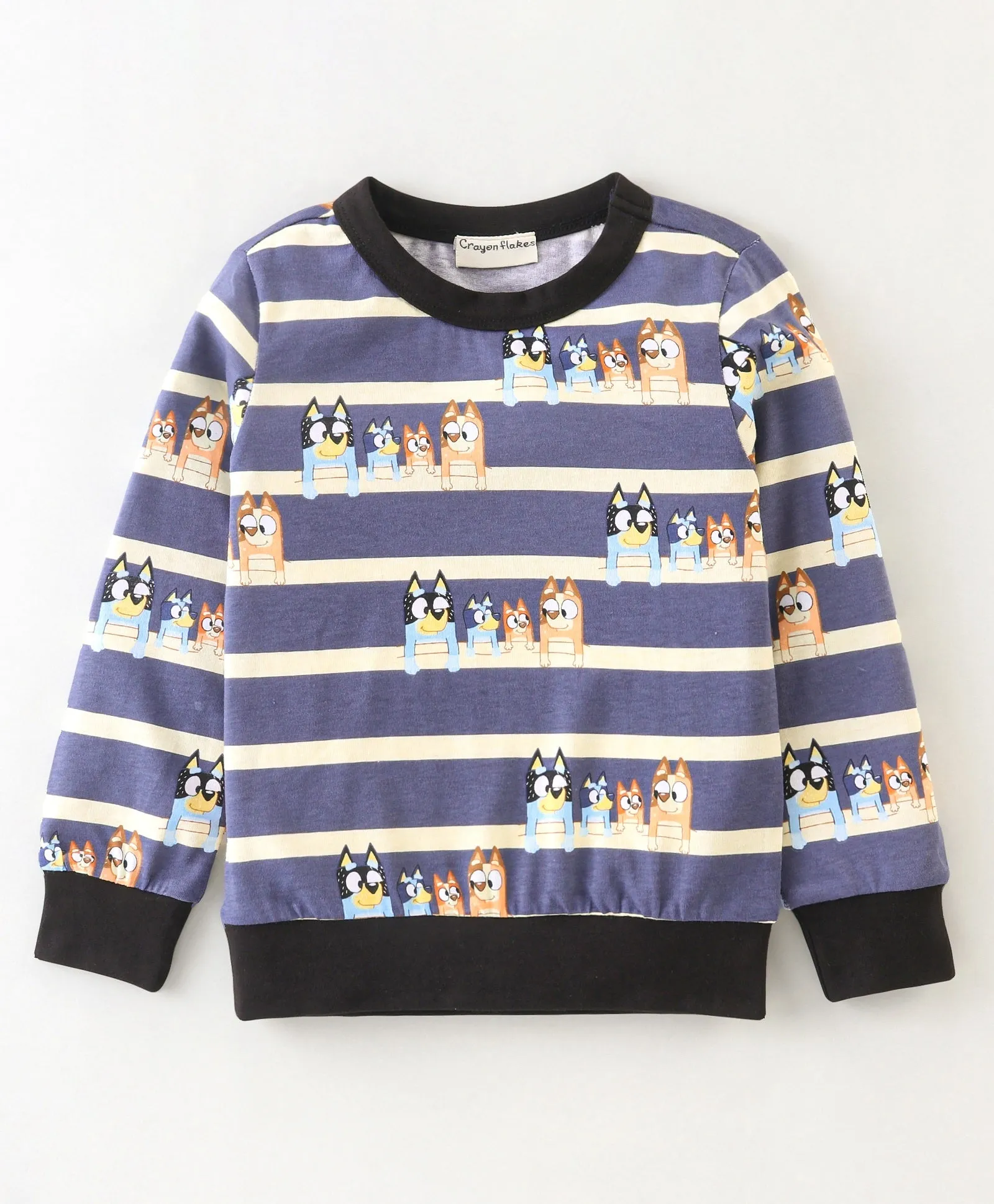 Stripes Printed Sweatshirt Jogger Set