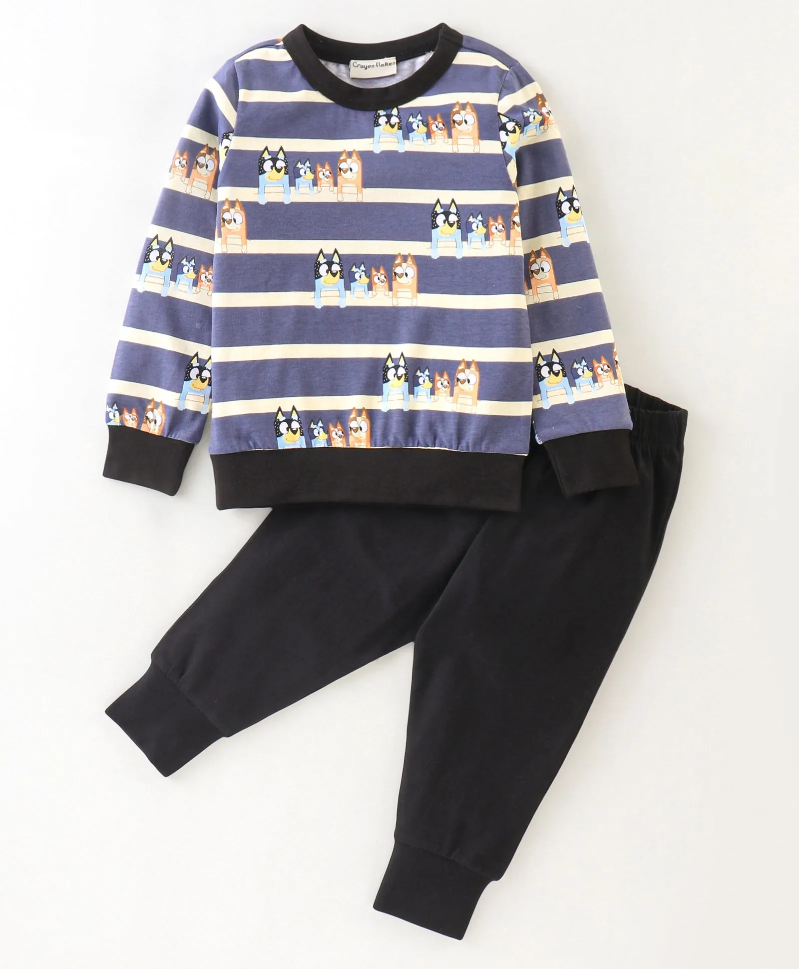 Stripes Printed Sweatshirt Jogger Set