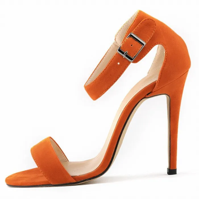 Summer Sweet PU Plush Versatile High-Heeled Sandals