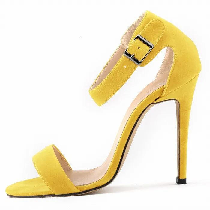 Summer Sweet PU Plush Versatile High-Heeled Sandals