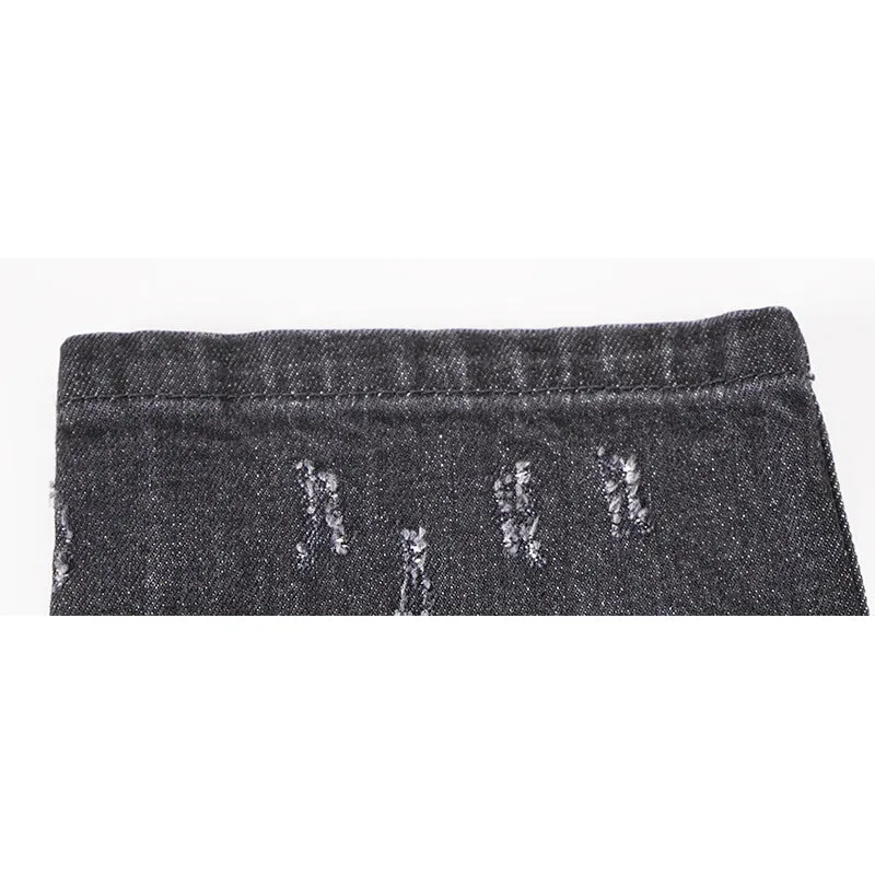 sz 42 NEW $895 GUCCI RUNWAY Black STONE WASHED Stretch DISTRESSED Cropped JEANS