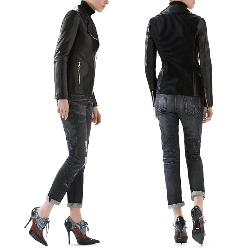 sz 42 NEW $895 GUCCI RUNWAY Black STONE WASHED Stretch DISTRESSED Cropped JEANS