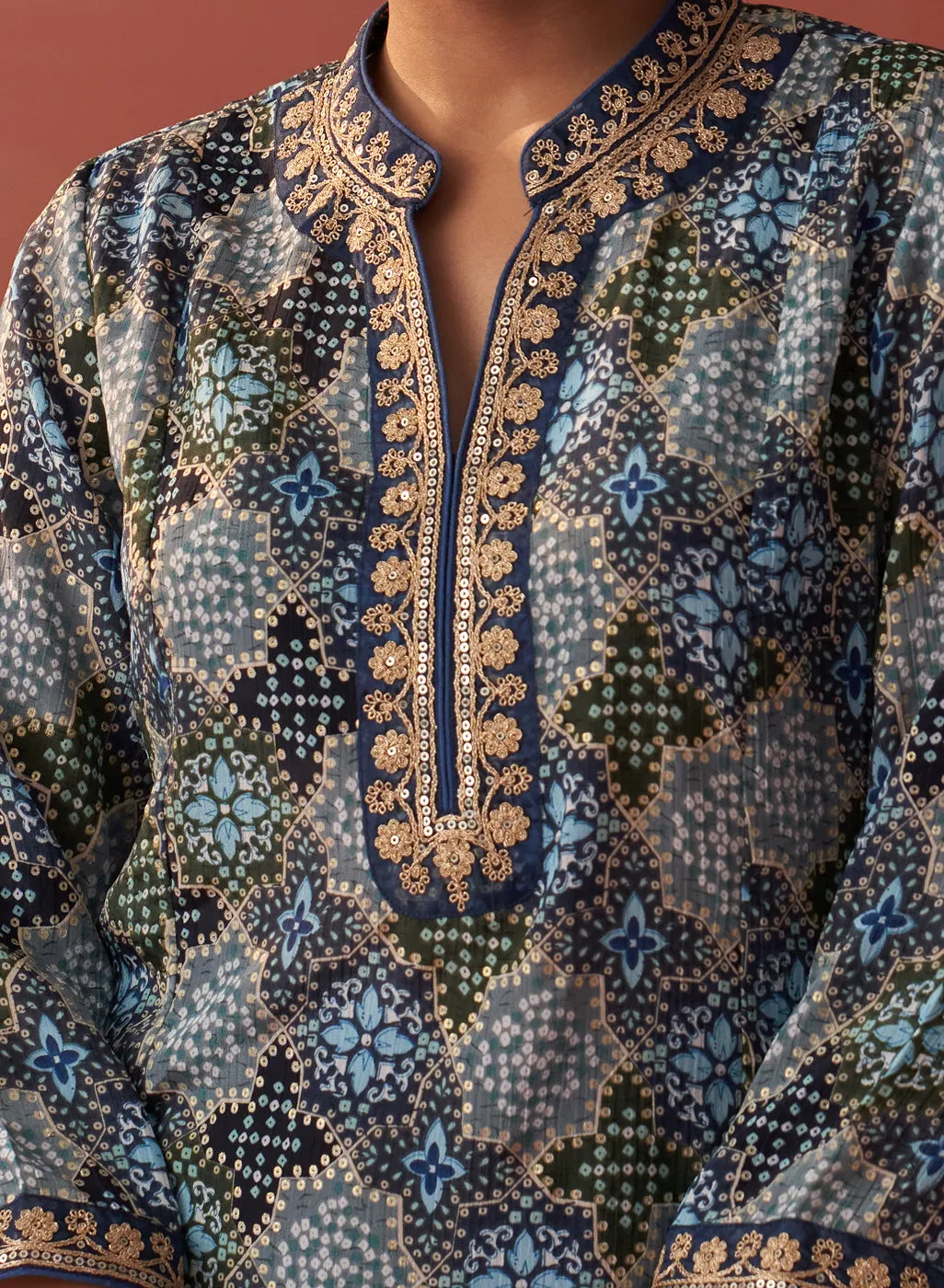 Tamanna Indigo Printed Georgette Co-ord Set for Women