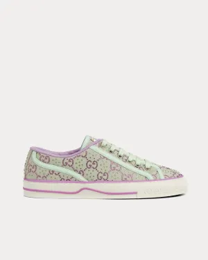 Tennis 1977 GG Crystal Canvas Light Green / Lilac Low Top Sneakers