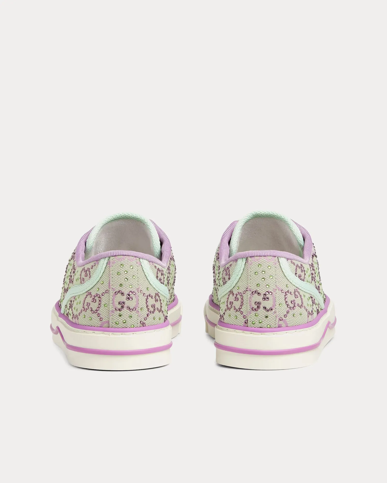 Tennis 1977 GG Crystal Canvas Light Green / Lilac Low Top Sneakers
