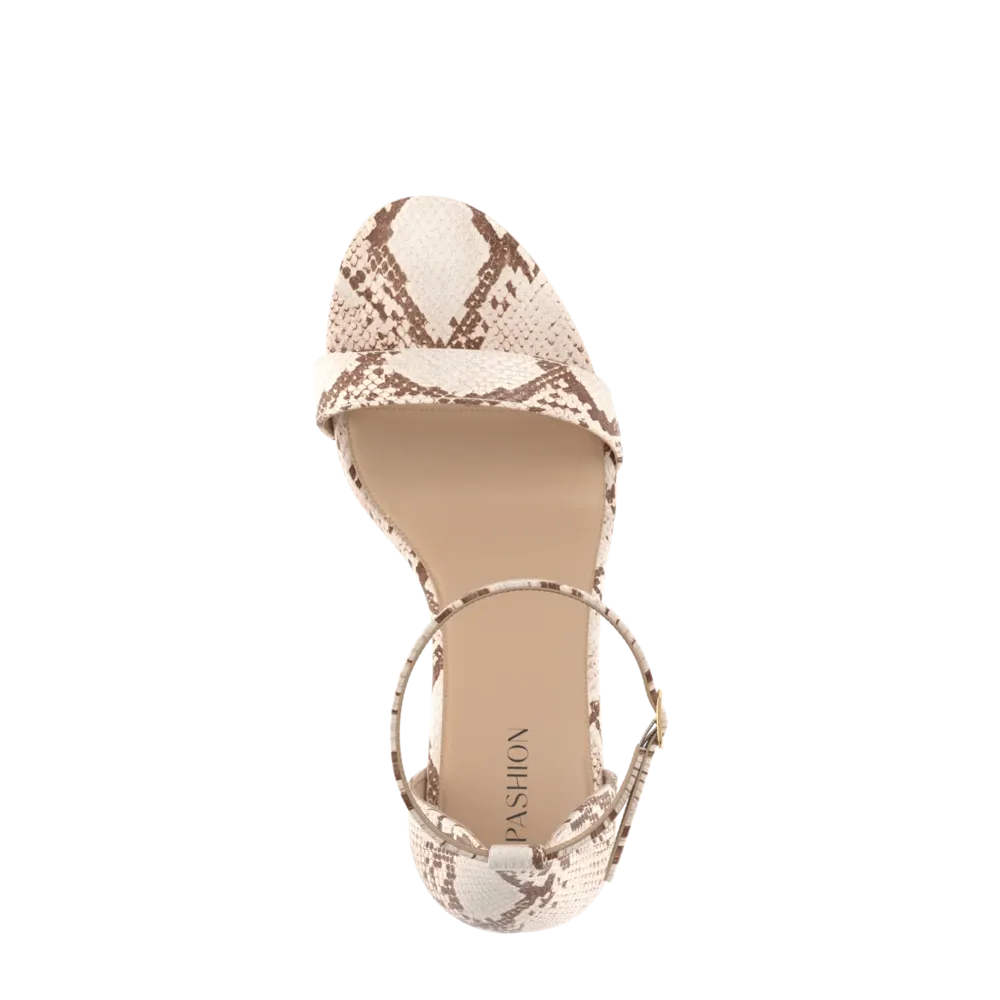 The Pashionista - Ivory Snakeskin 4 Stiletto