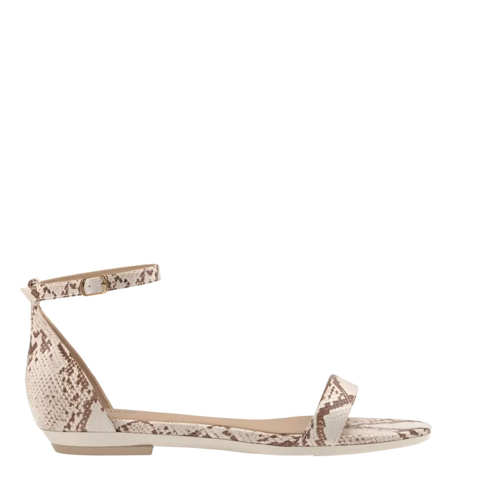 The Pashionista - Ivory Snakeskin Flat