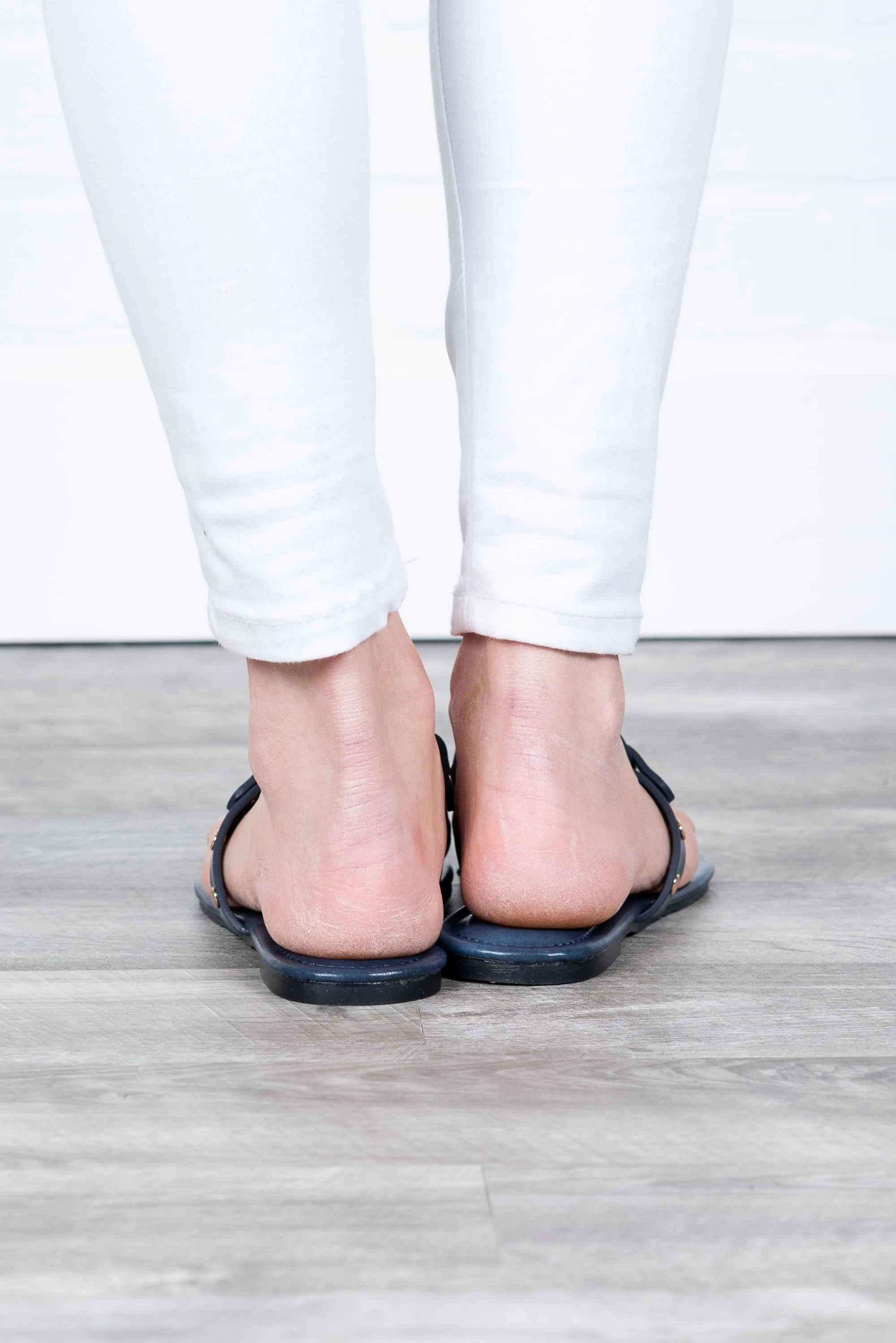 The Sky Is The Limit Navy Blue Sandals