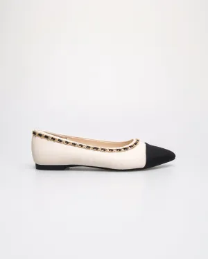Tomaz YX190 Ladies Chain-Trimmed Ballet Flat
