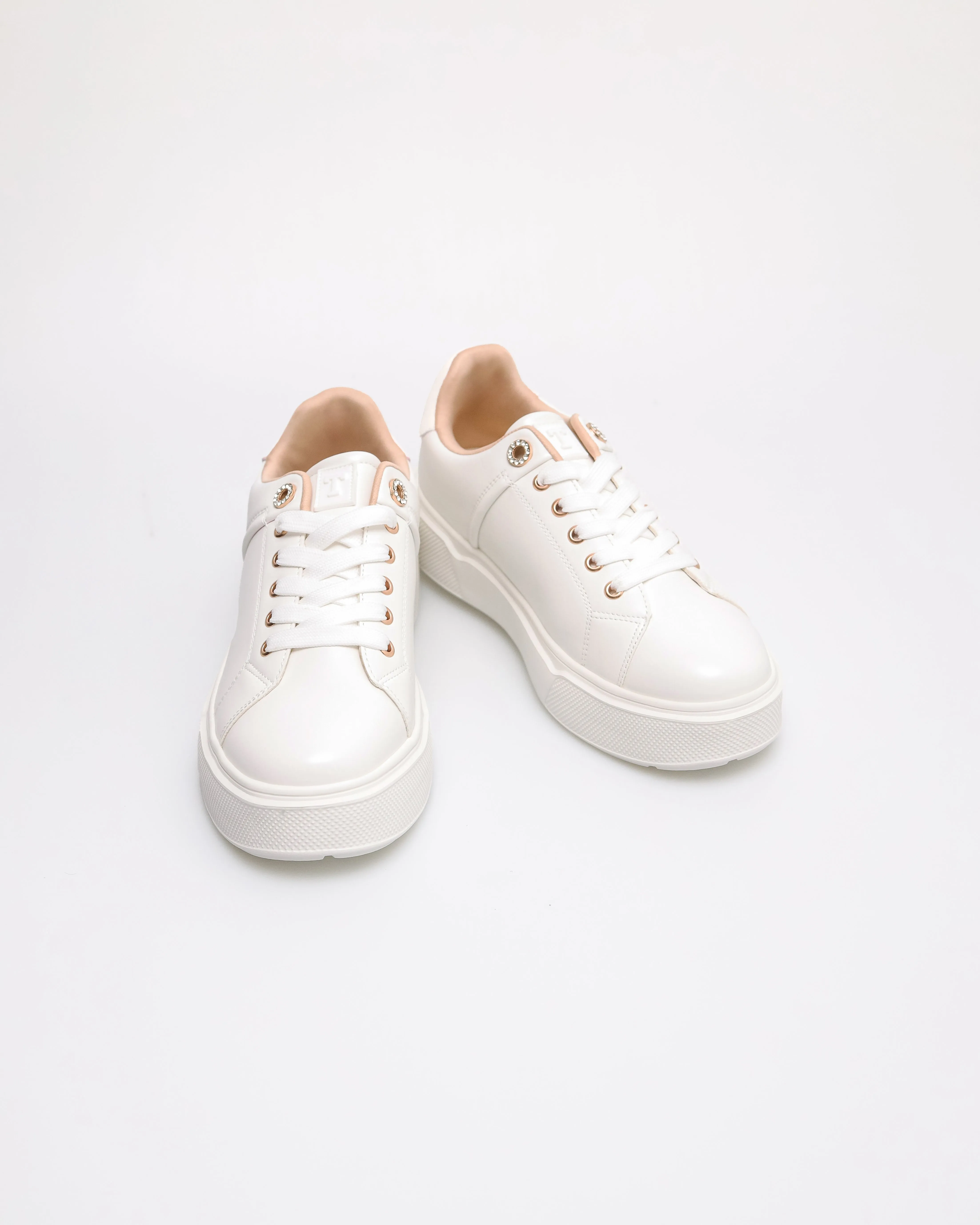 Tomaz YX207 Ladies Blush Accent Platform Sneakers