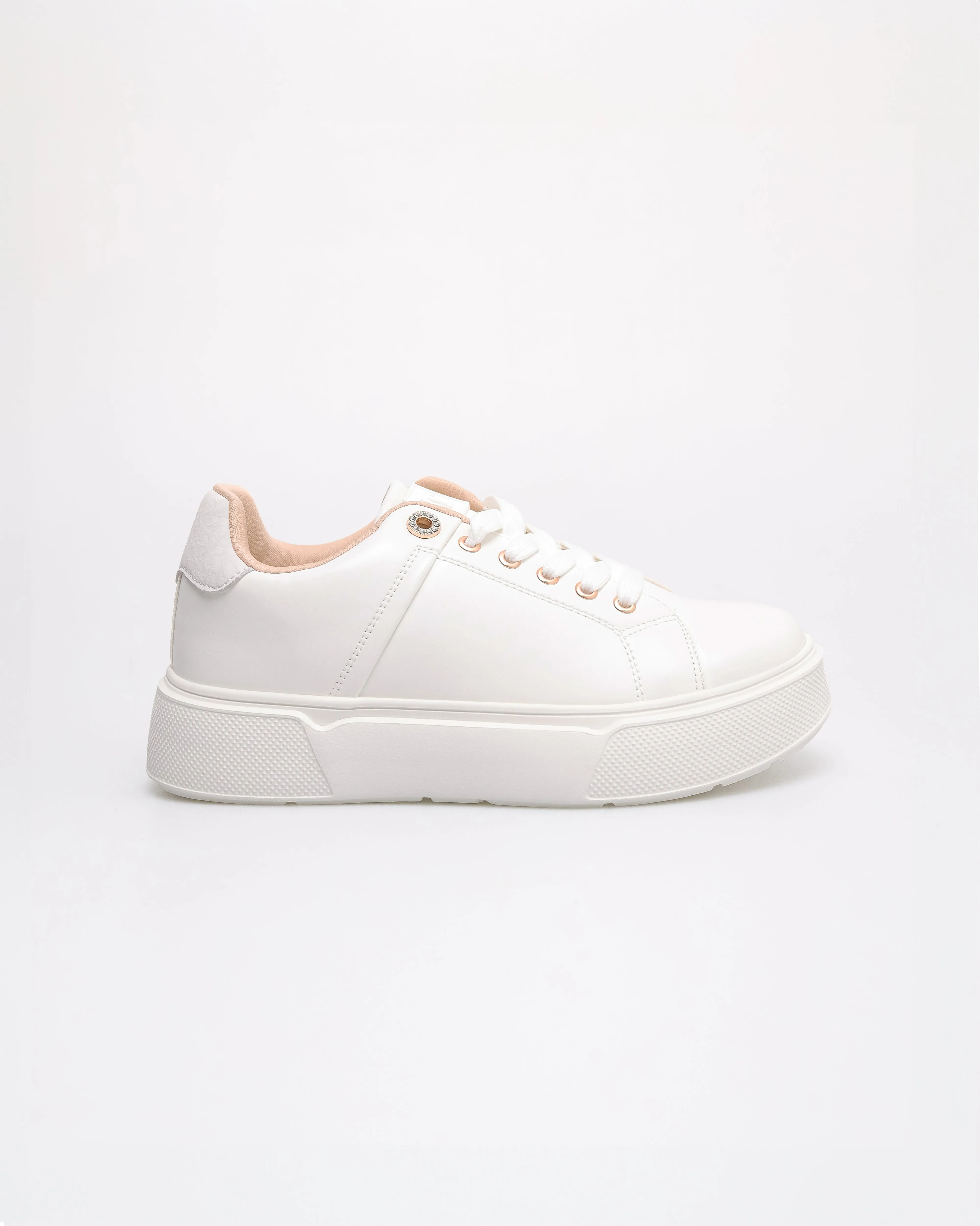 Tomaz YX207 Ladies Blush Accent Platform Sneakers