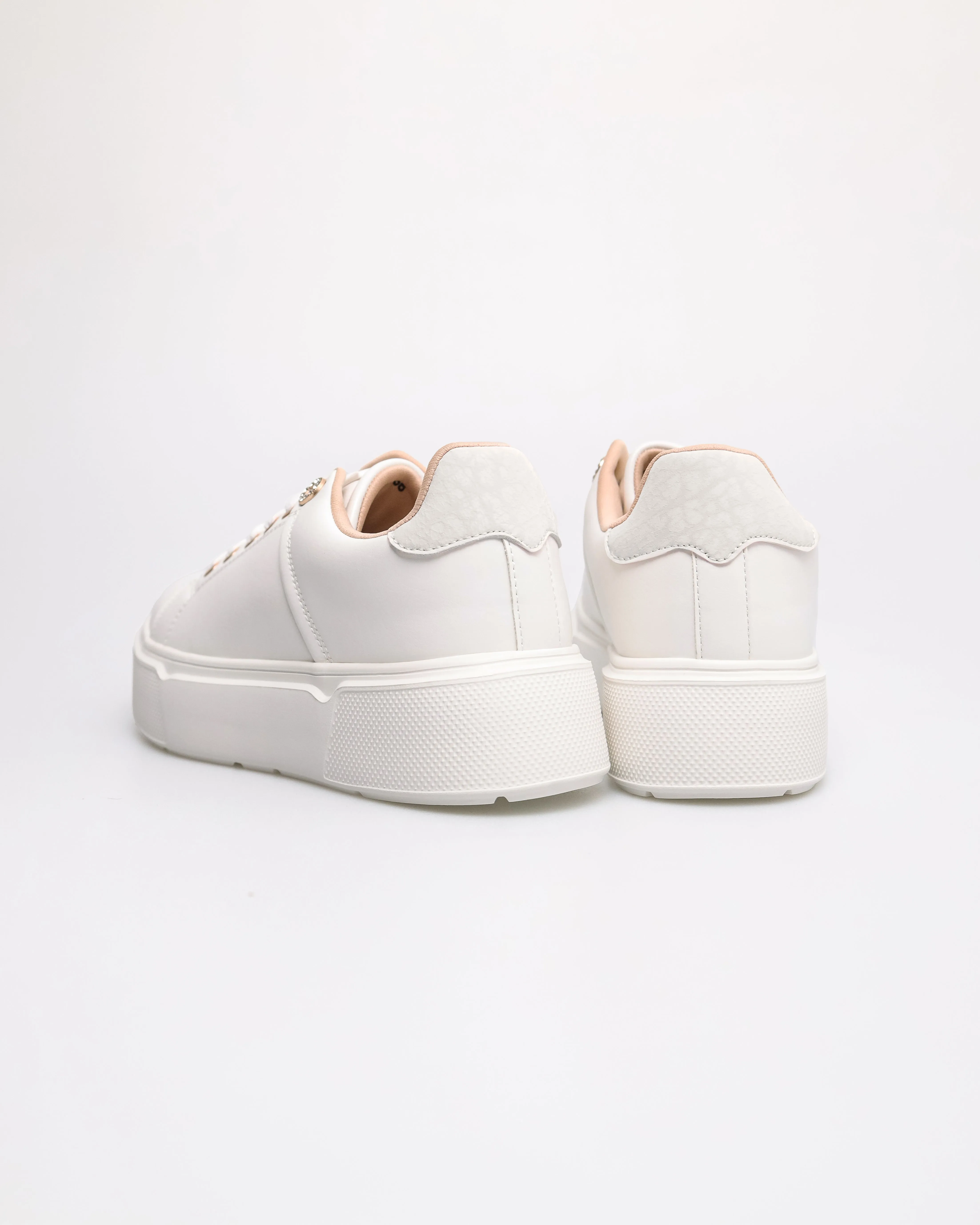 Tomaz YX207 Ladies Blush Accent Platform Sneakers