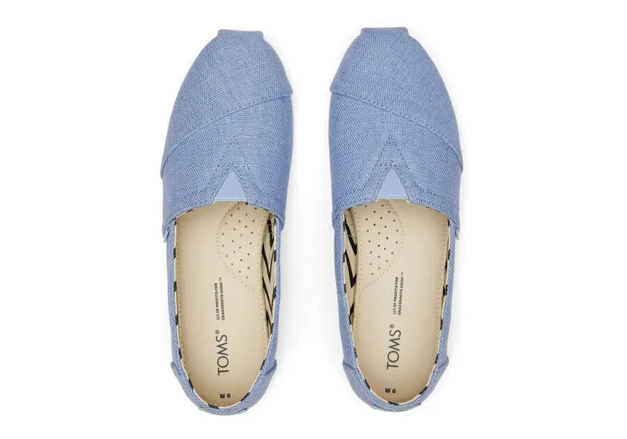 TOMS Womens Alpargata Heritage Canvas Espadrille - Cool Blue