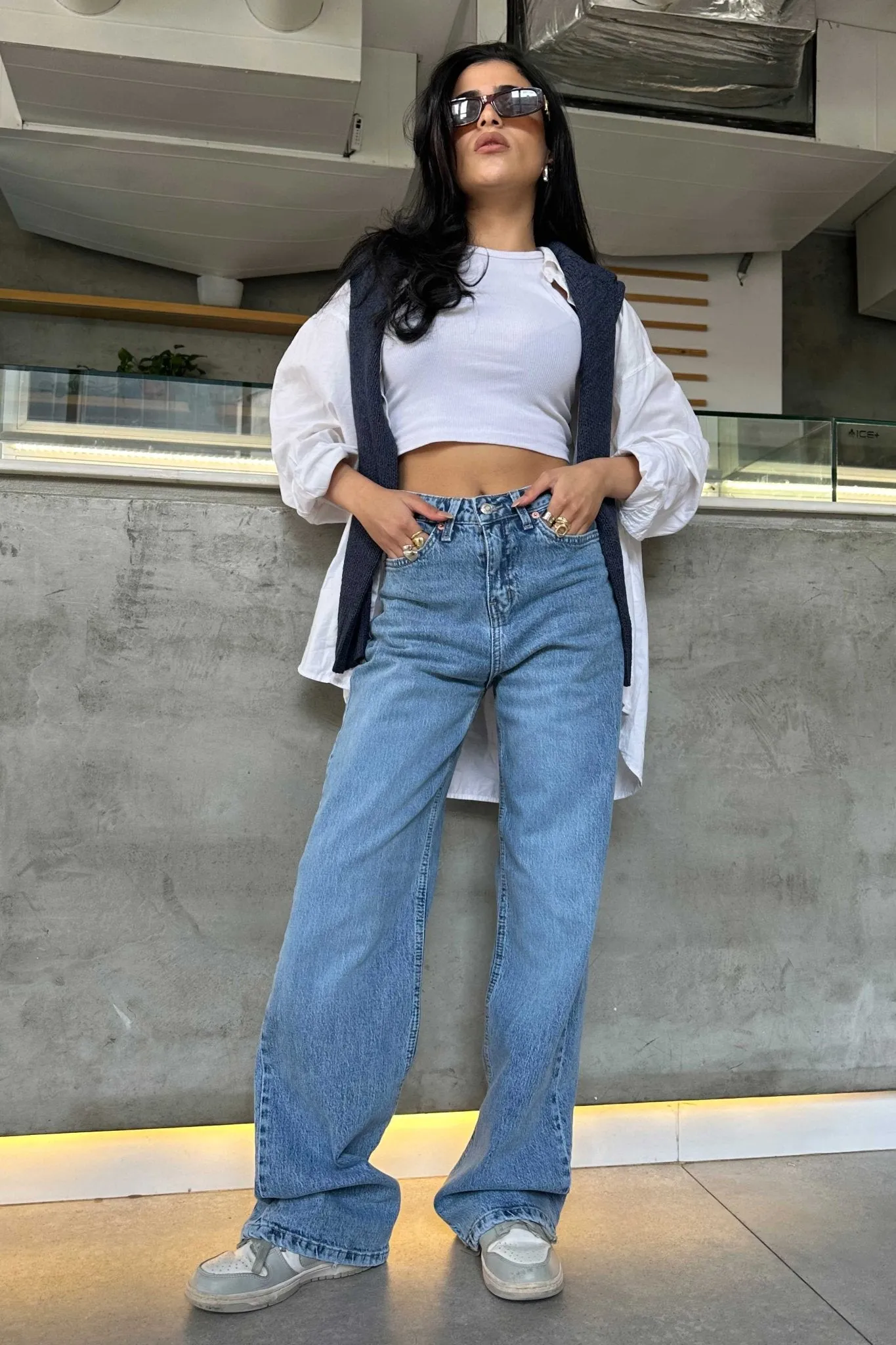 Ultra Comfort - Wide Leg - Sky Blue Wash Jeans.