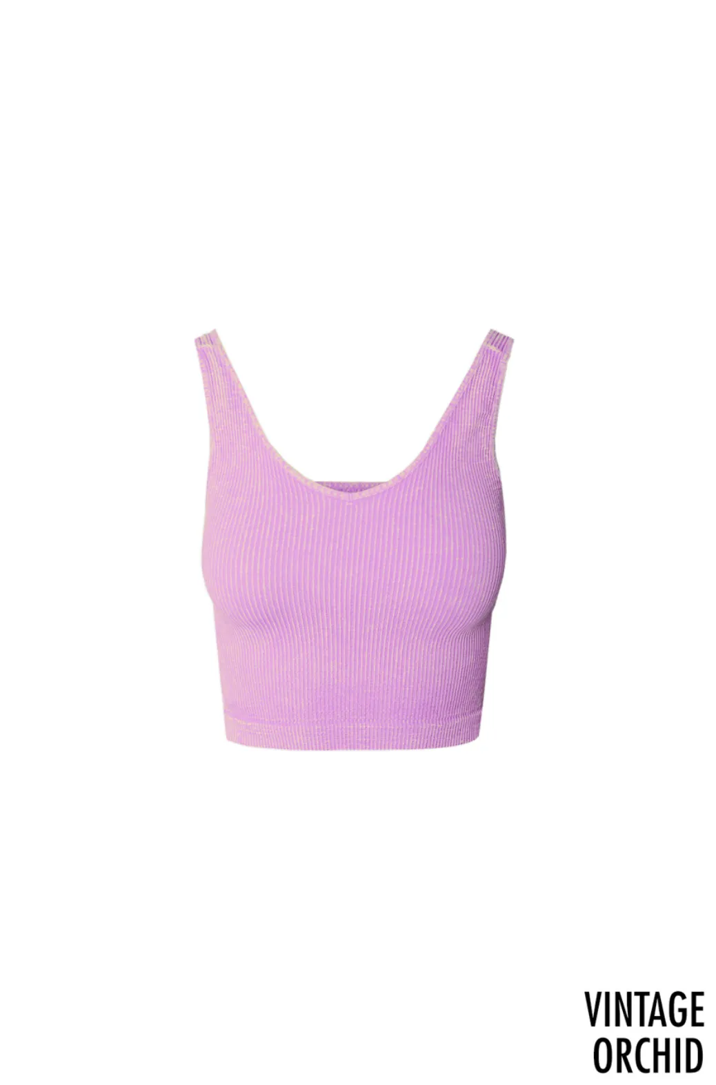 Vintage Wash V Neck Crop Top